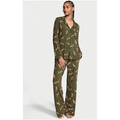 Victoria's Secret Modal Pajama Set PJ Sleep Women's size Medium Cheetah Print