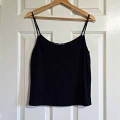 Victoria's Secret Women's Black Solid Camisole Tank Adjustable Straps Modal M