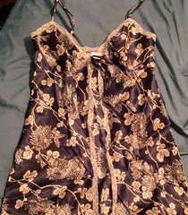 Victoria's Secret XS Navy/Beige Floral Lace Full Slip Adjustable Straps