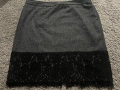 Vince Camuto Gray Black Colorblock Lace Pencil Skirt Short Women’s 14P
