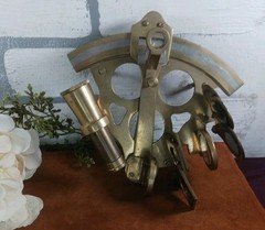 Vint Brass Sextant Marine Collectible Nautical Ship Boat Decor Beach House