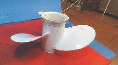 Vintage--Aluminum Boat Motor Propeller 3-blade-Used- Splined-