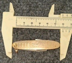 Vintage 10K Gold Watch Fob 2 Blade Pocket Knife with Pipe Cleaning Tool