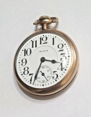 Vintage 1912 Elgin FATHER  TIME  R.R. 21 Jewels GF Pocket Watch 16 size  RUNS