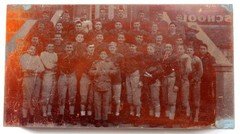 Vintage 1915 ~ 1922 Copper Metal Printing Block Plate Football Team ~ 6⅝" x 3½"