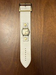 Vintage 1920s Art Deco Elgin Mechanical Watch Manual Wind Cream Cushion Case