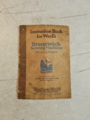 Vintage 1925 Brunswick Sewing Machine Instruction Book By Montgomery Ward Co.