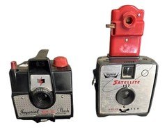 VINTAGE 1950s IMPERIAL MARK XII CAMERAS AND SATELLITE 127 *UNTESTED* Lot Of 2