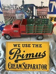 Vintage 1950'S Red Tonka Stake Truck Interchangeable Bed, Rough