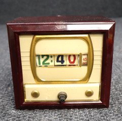 Vintage 1956 Tymeter Numechron Tele-Vision Lighted TV Clock Model 700 Works