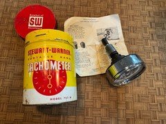 🔥VINTAGE 1957 STEWART WARNER PORTABLE HAND TACHOMETER MODEL 757-W R.P.M. Nice
