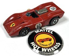 Vintage 1969 Hot Wheels Redline Ferrari 312P HK Red Enamel w/ Badge Complete EX