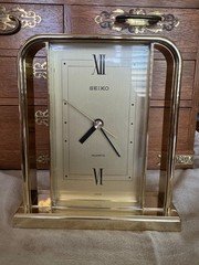 Vintage 1980's Working Seiko Gold Colored Mantle Clock