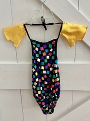 Vintage 1980s Youth Jazz Leotard W/Gloves Dance Costume