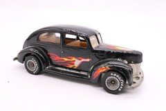 Vintage 1982 Hot Wheels Real Riders Black '40 Ford 2-Door Coupe Hot Rod w/Flames