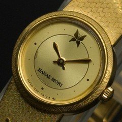 Vintage 1988 Seiko HANAE MORI 1E20-0A10 Gold Plated Qz 18mm Womens Watch JAPAN