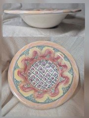 Vintage 1992 MacKenzie-Childs Keukenhof Bowl Flat Rim 8 3/8" Diameter