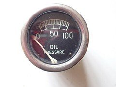 Vintage 2" - 2 1/4"  0 to 100 Long Crescent Needle Oil Pressure Gauge Custom Rat