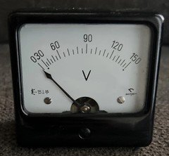 Vintage 30 To 150 Volt Gauge Cluster Instrument Panel