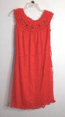 Vintage 60s Penneys Gaymode Chiffon Ruffled Nightgown Red Nylon  Sz Small