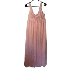 Vintage 70s 80s Moviestar Deep V-Neck Empire Waist Nightgown Size M Romantic
