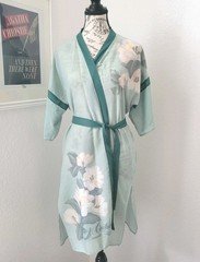 Vintage 80s Cacharel Anais Anais Light Summer Robe Wrap One Size Floral Lillies