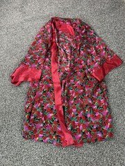 Vintage 90s Victoria’s Secret Gold Label Robe Women’s Size OS Red Floral