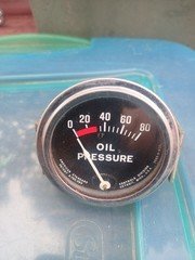 Vintage American Standard USA 2525-5-403 Redline Oil Pressure Gauge 0-80 Oil PSI