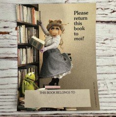 Vintage Antioch Muppets Miss Piggy Library Bookplate Return This Book - 1 Label