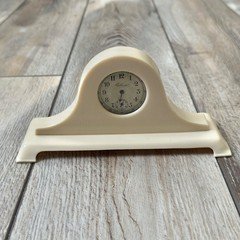 Vintage Antique Celluloid Wind Up Desk Clock Eileen Non-Working 7" Read