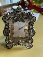 Vintage Antique Gorham Sterling Silver shelf CYMA Swiss Decor Desk Shelf Clock
