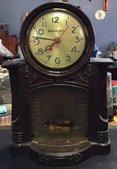 Vintage  Bakelite Fireplace Clock Non-working parts only 1950's Mastercrafters