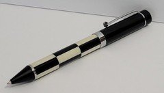 Vintage Ballpoint Twist Pen w/ Celluloid Black & White Squares
