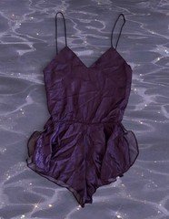 Vintage Barbizon Boutique Purple Satin Lounge Romper Flirty Pinup Whimsy