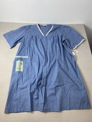 Vintage BARBIZON Night Gown Blue Floral Embroidered Size 2X Cottagecore