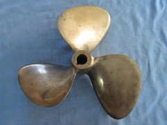 VINTAGE BRASS BOAT PROPELLER NIBRAL 13RH 13 (MICH.)