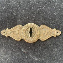 Vintage Brass Escutcheon Keyhole Plate Chicago Peterson & Co 
