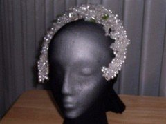 Vintage Bridal Headpiece with Pearl Teardrop Clusters, One Size