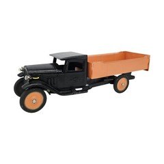 Vintage Buddy L Dump Truck Pressed Steel Junior Line 20" Black Orange 20s 30s