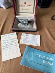 Vintage Bulova Accutron Spaceview Watch – Original Box, Papers & Warranty Card –
