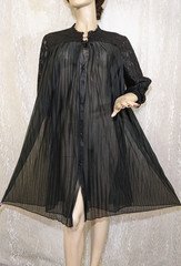 Vintage Charmode  Double Layer Chiffon Pleats Dressing Gown Peignoir  Robe L