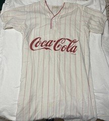 Vintage Coca-Cola Nightgown Pinstripe Logo Oversized Coke Nightshirt 