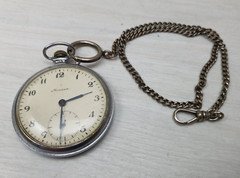 Vintage Collectible USSR MOLNIA MOLNIJA Pocket Watch 3602 Sailor Ship Working