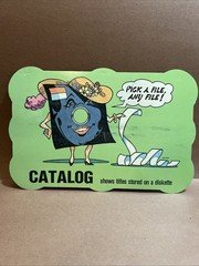 Vintage Computer Classroom Sign Milliken Programming Floppy Disc Catalog 90s
