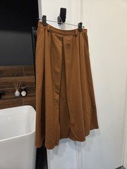 Vintage Cottage Tailor Orange Calf-Length Pleated Lined Skirt Size 12