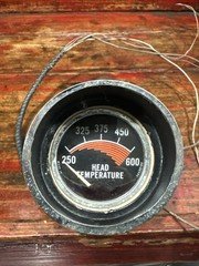 Vintage Cylinder Head Temperature Gauge CHT 250-600 F With Chrome Pod Untested