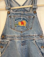 Vintage Disney Winnie the Pooh Denim Overalls Medium Embroidered 90s Y2K Medium