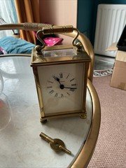 Vintage Dominion I.FLED Brass Carriage Clock Made In England With Key