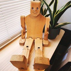 Vintage Don Ellefson Limberjack Jointed Poseable Wooden Robot Man RARE 28” -READ