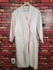 Vintage Donna Richard for Gilligan Pink Quilted Robe Midi Hostess M